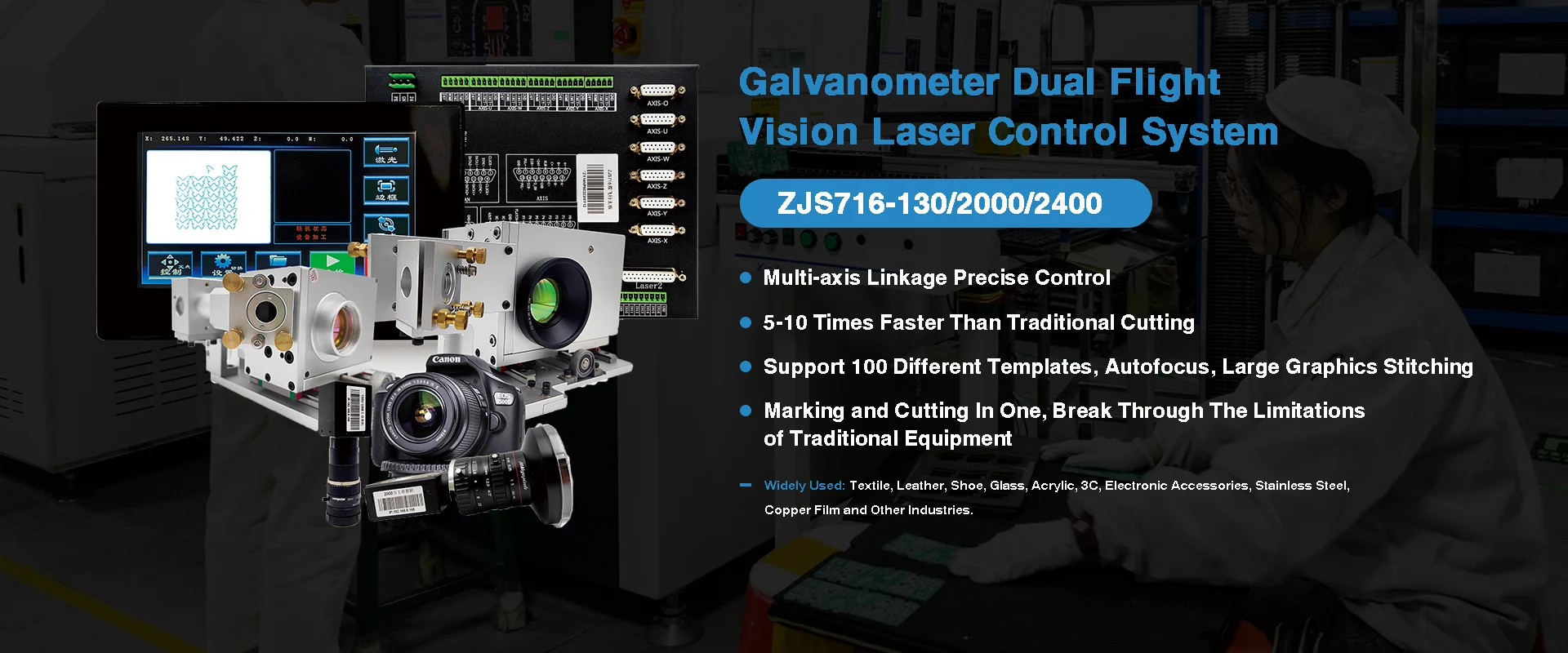 Çin Galvanometer İkiqat Uçuş Görüşü Lazer İdarəetmə Sistemi Çin Galvanometer İkiqat Uçuş Görüşü Lazer İdarəetmə Sistemi